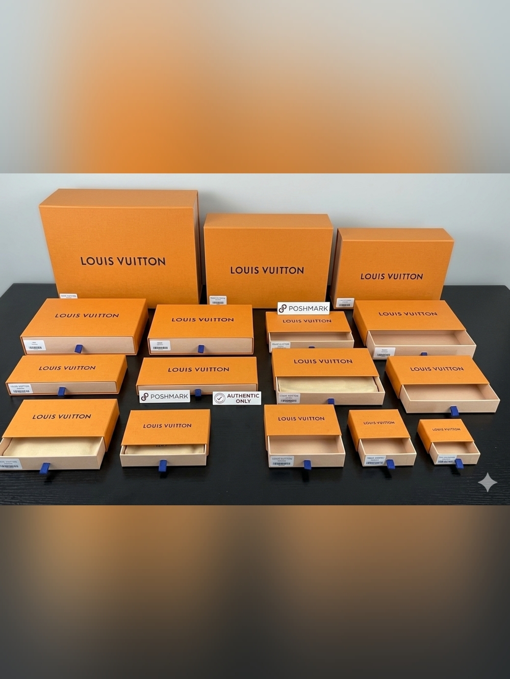 Louis Vuitton Orange and Navy Logo Gift Box Set Different Sizes $30-$60 - Picture 4 of 4
